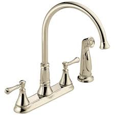 Check spelling or type a new query. Delta Cassidy 2 Handle Standard Kitchen Faucet With Side Sprayer In Polished Nickel 2497lf Pn The Home Depot