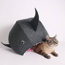 This funny cat bed fits most cats and is made in the usa. Great White Shark Cat Ball Bed The Cat Ball