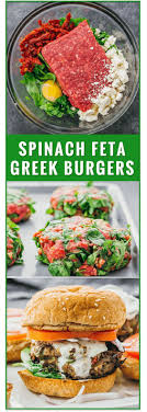 41 Delicious Hamburger Recipes You Are Sure To Try Again And Again Greek Burger Healthy Recipes Spinach And Feta