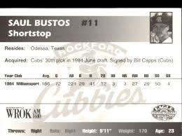1995 Rockford Cubbies Team Issue #3 Saul Bustos