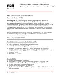 This dynamic position requires the ability to anticipate Executive Assistant To The President Ceo National World War I