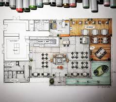 The Brick Restaurant Revise Layout Presentation Floorplan Handdrawing Sketch Interior Des Cafeteria Design Restaurant Floor Plan Restaurant Layout