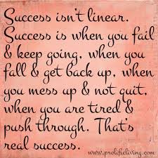 Success isn&#39;t linear. Success is when you fail &amp; keep going, when ... via Relatably.com