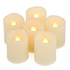 Amazon Com Flameless Led Battery Operated Votive Candles Flickering Electric Fake Fall Decor Decorative Candle Lights For Thanksgiving Christmas Tree Table Party Decoration 6 Pack 1 5 X2 Batteries Included Home Improvement