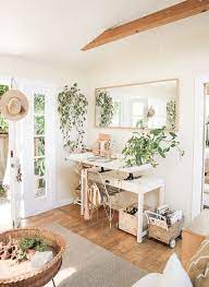 Above After We Mounted This Large Mirror To The Main Room Wall The First Day We Moved In It Helps To Tiny Home Office Small Space Living Small Living Rooms