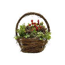 Northlight 12 In Pine Cones Berries And Boxwood In Twig Basket Christmas Tabletop Decoration 32275752 The Home Depot Christmas Tabletop Decor Table Top Decor Christmas Tabletop