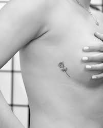 Another lotus flower and unalome. Tiny Rose Tattoo Under The Breast