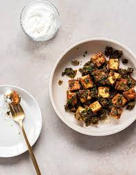 Spicy Coriander Tofu with Caramelized Onions
