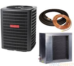 The power consumed by the evaporator is very less as compared to the compressor. Goodman 2 Ton 13 Seer Air Conditioner With Horizontal Slab Coil Hvacdirect Com