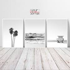 Black And White Framed Art Sets Coastal Printable Wall Art Set Of 3 Prints Black And White Beach Decor Set Ocean Photography Print Set Tropical Wall Art Palm Tree Print In 2020 Tropical Wall Art Black And