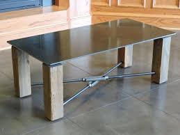 Coffee Table 4x4 Legs Floating Steel Top By Burntrock On Etsy Table Coffee Table Conference Room Tables