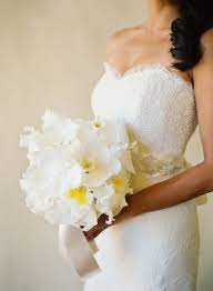 Phalaenopsis And Cattleya Orchid Bouquet Dress And Flowers Are Beautiful Flower Centerpieces Wedding Orchid Bouquet Wedding White Orchid Bouquet