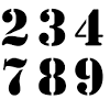 Pochoir chiffre gratuit a imprimer , lettre de l alphabet a imprimer en format aluxe pochoirs lettres, chiffre adhesif boite aux lettres. 1