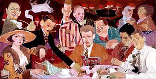 Painting Of The Famous Algonquin Round Table From The 1920s A Mural In The Dining Room Of The Algonquin Hotel Dorothy Algonquin Hotel Illustration Algonquin