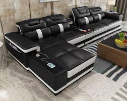 Ultimate Couch Giant Leather Sectional With Integrated Massage Chair And Speakers Leather Sectional Sofas Sofa Set White Leather Sofas