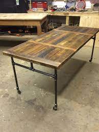 I realize that iron pipe is pretty rigid but to make it even more so, i would also recommend moving the bar that connects the legs from the top to the bottom. Esstisch Mit Gusseisen Rohr Beine Erweitern Von Jsreclaimedwood Expandable Dining Table Dining Table Diy Dining Table