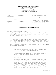 Sample Notice Of Lis Pendens Philippines: Fill Out & Sign Online | Dochub