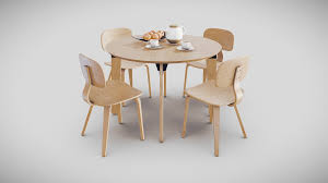 Cozy modern kitchen with served table and chairs. Wooden Dining Table Set Buy Royalty Free 3d Model By 3decraft Jakubtrusiewicz 2095d18