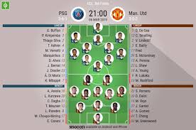 H ere are the teams! Psg V Manchester United As It Happened Besoccer