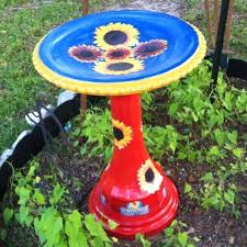 I have painted many bird bathes over the years and never had any problems with paint blistering or bubbling. Paint My Plain Old Concrete Bird Bath Garden Crafts Concrete Bird Bath Bird Bath
