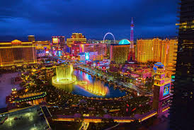 Las Vegas Strip lights at night