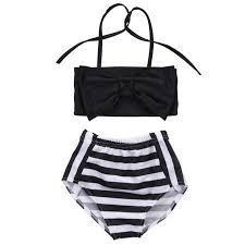 Baby Kids Girls Fashion Striped Cute Beach Swimwear Bikini Bathing Swimsuit Clothes