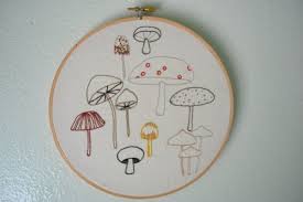 Field Of Mushrooms Embroidery Hoop By Thistleandfog On Etsy Cross Stitch Art Embroidery Hoop Hand Embroidery Projects