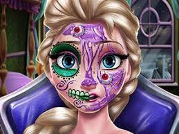 Bastan Yaratma Makyaj Cadilar Bayrami Elsa Dondurulmus Spa Yuz Boyama Korkunc Halloween Cadilar Bayrami Makyaji Makyaj