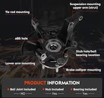 Amazon.com: Front Steering Knuckle & Wheel Bearing Hub ...