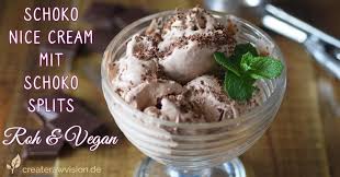 Schoko Nice Cream Mit Schokosplits Vegan Rohkost Createrawvision Rezept Joghurt Eiscreme Eis Rezepte Milcheiweissfrei
