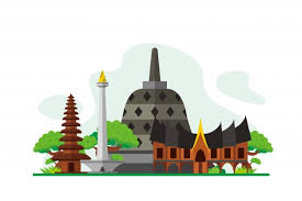 Premium Vector Indonesia Famous Landmarks Background