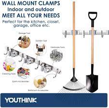 Check spelling or type a new query. Youthink Set Of 2 Broom Holder Wall Tool Holder Stainless Steel Broom Holder Mop Holder Wall Mount Broom With 4 Hooks And 3 Quick Release For Mop Broom And Garden Tools Amazon De Garten