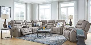 Eric Church Highway To Home Headliner Gray Leather 6 Pc Dual Power Reclining Sectional In 2020 Leather Living Room Set Living Room Sets Furniture Living Room Leather