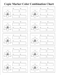 copic marker color combinations printable chart template