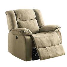 Reclining Wingback Chair Premium Fabric Lay Flat Zero Gravity Home Theater Comfort Style Relax External Handle Living Room Bedroom Club Chair Usb Charging Port