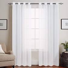 Topick Weiss Lange Gardinen Vorhang Fur Wohnzimmer Transparent Mit Osen Osenschal Dekoschal Voile 245 X 140 Cm H X B Vorhange Gardinen Lange Gardinen Gardinen