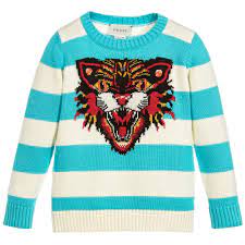It will soon be the autumn and that means it's time to break out our funky sweaters!usually i would only choose the plain and simple colours, with a classic wool blend, but this season the prints are out in full force for men! Gucci Boys Angry Cat Sweater Childrensalon