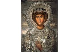 17x13 cm icoana pictata trunchi de copac. Icoana FÄƒcÄƒtoare De Minuni A Sfantului Gheorghe De La MÄƒnÄƒstirea Zografu Doxologia