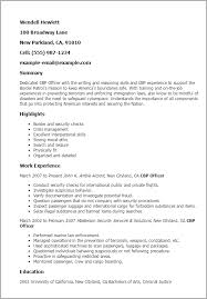Professional Cbp Officer Templates To Showcase Your Talent Myperfectresume