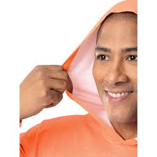 GH by Guy Harvey Men's Long Sleeve Performance Fishing Graphic Hoodie, Papaya Punch, 2XL