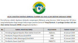 5 mei 2019 lokasi : Jawatan Kosong Di Lembaga Sumber Asli Dan Alam Sekitar Nreb Tarikh Tutup 31 Januari 2020 Jawatan Kosong Kerajaan 2020 Terkini