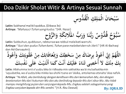 Doa Dan Dzikir Sholat Witir Dan Artinya Sesuai Sunnah Iqra Id