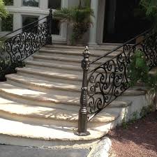 Most modern wrought iron porch and stair railings are made of hollow steel or aluminum, and it's not uncommon for them to loosen or rust over time. Exterior Wrought Iron Railings Outdoor Wrought Iron Stair Railings