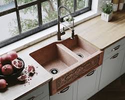 This choice should be considered as carefully as the sink material. 911 Offset Double Bowl Copper Apron Sink