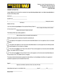 If a money order is for more than $1,000 (or $700 for an international usps money order), you've probably got a fake because most issuers impose maximums on money orders. Western Union Affidavit Form Fill Online Printable Fillable Blank Pdffiller