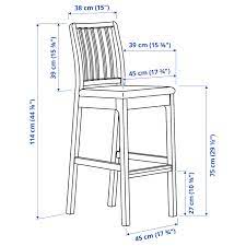 Ekedalen White Ramna Light Grey Bar Stool With Backrest Height 114 Cm Ikea