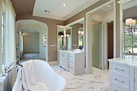 Brown bathroom with white bath tub. 50 Brown Primary Bathroom Ideas Photos Home Stratosphere