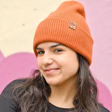 Orange Beanie with Tag • Luna