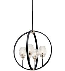 Lamps Com Kichler 44239bk Moyra Black 4 Light Chandelier