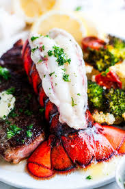 The only thing more luxurious than lobster is steak covered in lobster (and a ton of butter). Surf And Turf Steak And Lobster Tail For Two Aberdeen S Kitchen